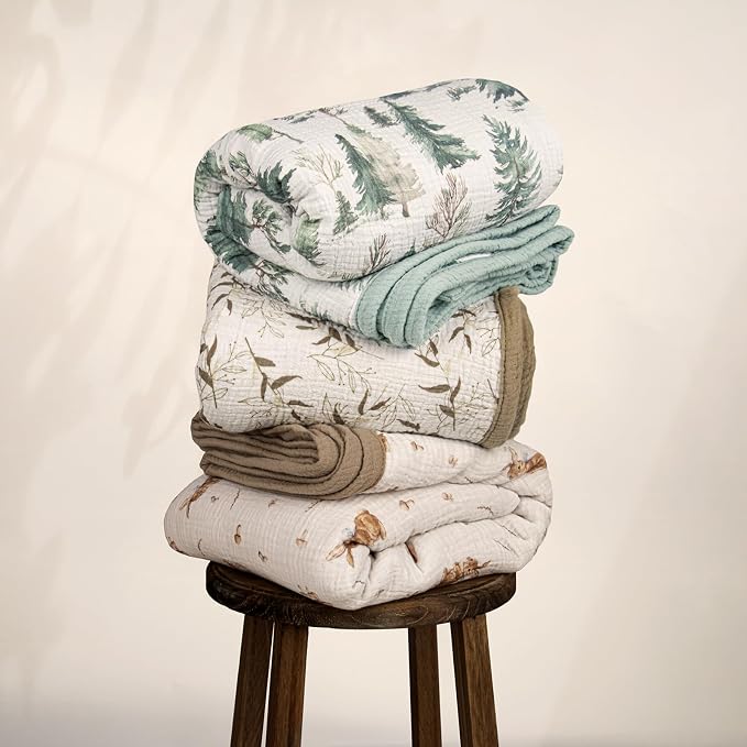 lulumoon Muslin Baby Blanket Neutral: Lightweight Cotton Blanket - Image 5