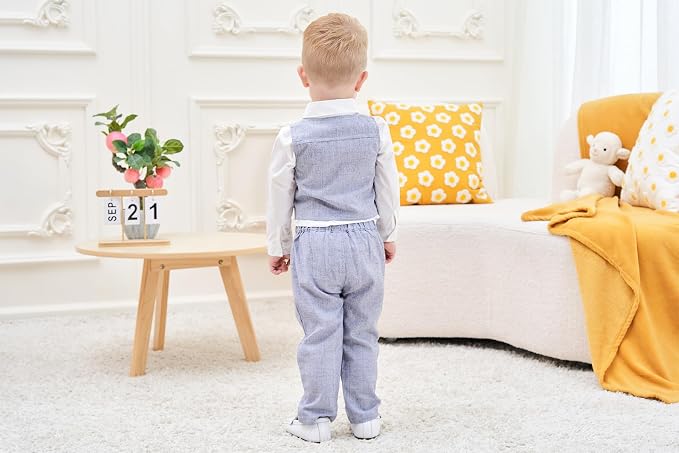 ARTMINE Toddler Boy Clothes Suit Gentleman Wedding Outfits, Formal Dress - Image 4