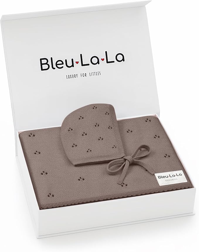 Organic Pointelle Receiving Swaddle Blanket by BleuLaLa