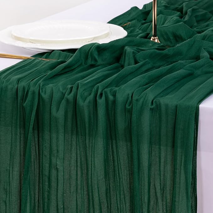 Socomi Emerald Green Table Runner Spring Easter Cheesecloth Table Runner 170 by Socomi