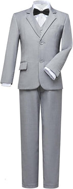 Boys Suits 5 Pieces Slim Fit Blazer Pants Black Blue Outfit Suit - Image 4