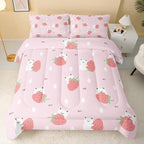 QOOMO Cartoon Bear Comforter Twin Size, Down Alternative, Soft and - Image 2
