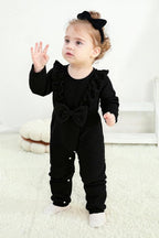 Happy Town Baby Girl Romper Infant Fall Winter Clothes Ruffle Sweater Long - Image 2