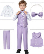 DISAUR Boys Suits Toddler Tuxedo Suit Wedding Ring Bearer Outfit Vest Pants - Image 4
