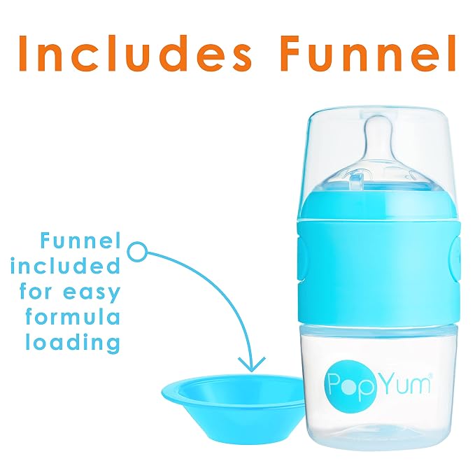 PopYum 9 oz Blue Anti-Colic Formula Making/Mixing/Dispenser Baby Bottles - Image 7