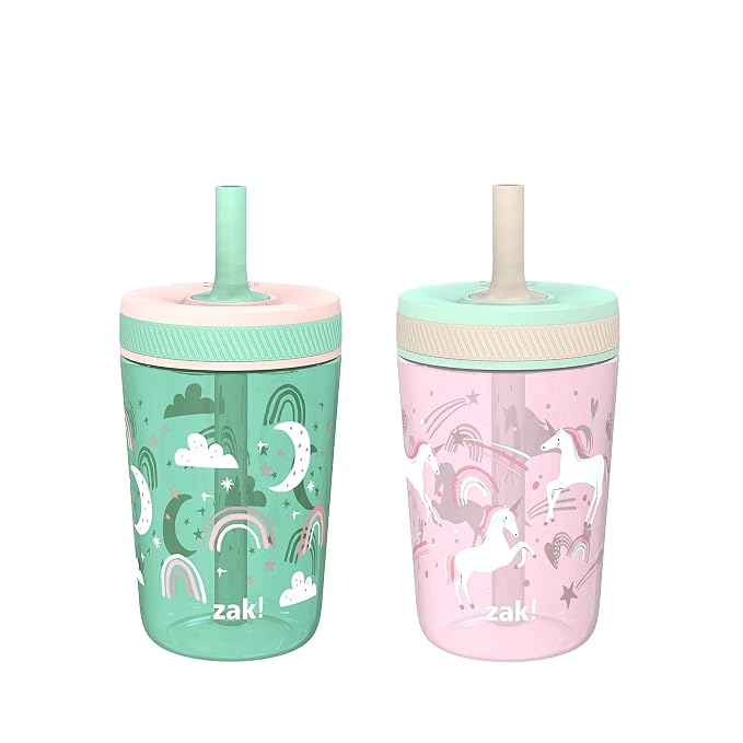 Zak Designs Kelso Toddler Cups For Travel or At Home, 15oz 2-Pack Durable by ZakDesigns