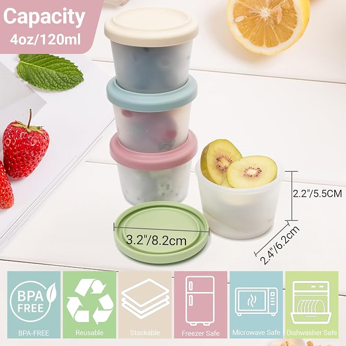 Silicone Food Storage Containers Small Snack Containers - Image 2
