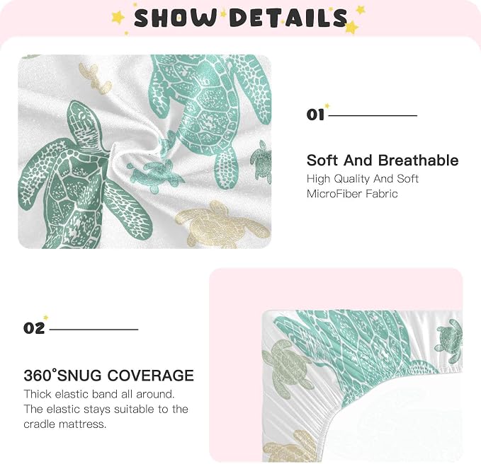Sea Turtle Crib Sheets, Crib Sheets - Image 4