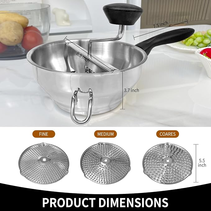 Stainless Steel Ergonomic Food Mill - Image 2
