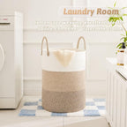 Laundry Basket, Woven Cotton Rope Laundry Hamper, 100L - Image 2