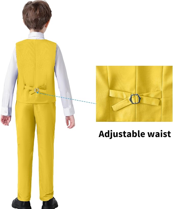 Boys' Suits Formal Slim Fit Tuxedo Boys Vest and Pants Set - Image 3