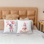 SPBL&L Pink Space Pillow Covers 18x18, Space Themed Bedroom Decor, Space Room - Image 2