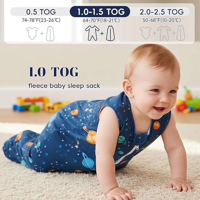 PHF Warm Micro-Fleece Baby Sleep Sack 0-6 Months, Soft Baby Wearable Blanket - Image 4