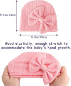 BQUBO Newborn Baby Hats Mittens Set Hospital Hat Beanie Infant Bow Hats Baby - Image 7