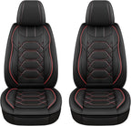 Pariitadin Leather Car Seat Covers Front Pair, Waterproof Faux Leather Seat - Image 2