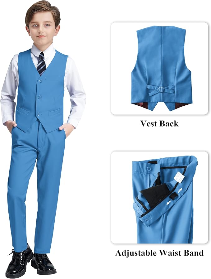 JPF Boy's Formal Suit Set Slim Fit Kids Tuxedo Suits - Image 3