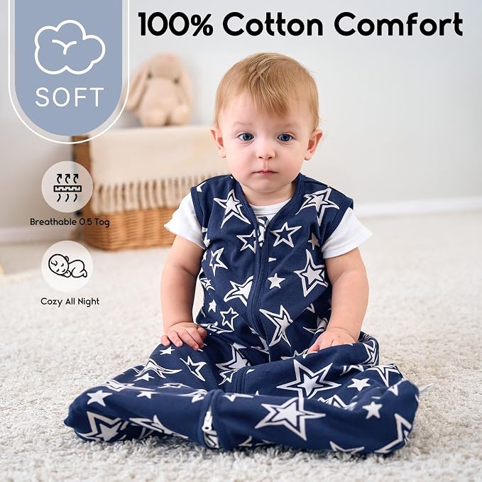 Yoofoss Baby Sleep Sack 18-24 Months 0.5 Tog Wearable Blanket - Image 2