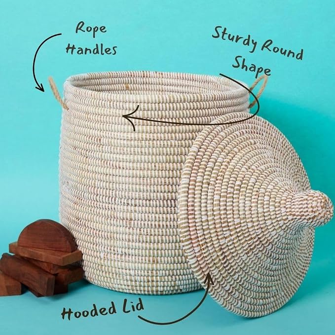 Wicker Basket, Storage & Organization, Home Decor, Laundry Hamper Bedroom - Image 6