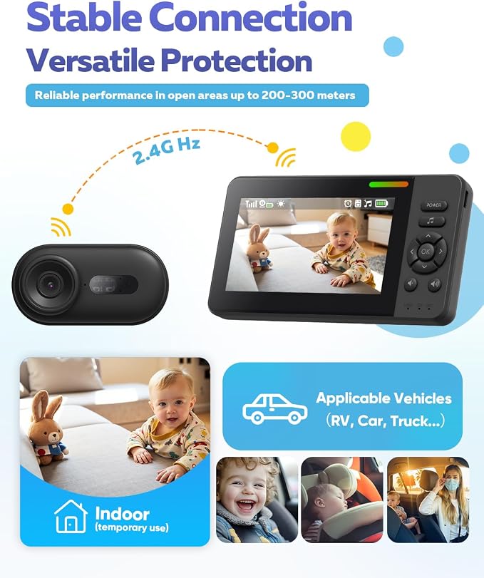 Wireless Baby Car Camera with 1080P Advanced Night Vision and 32H Battery - Image 5