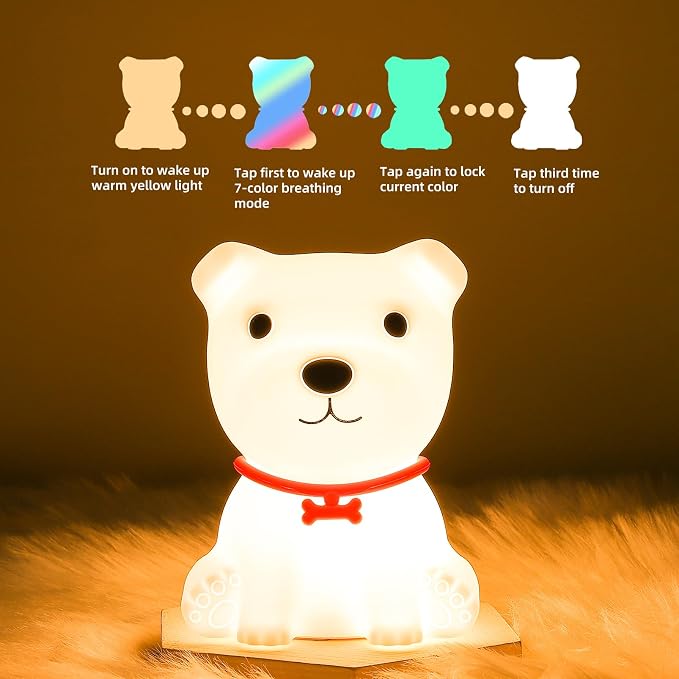 Tremdwoto Dog Night Light for Kids, Cute Colorful Night Light - Image 7