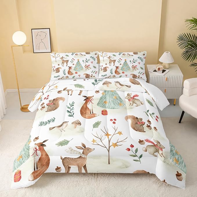 QOOMO Wild Animal Comforter Full Size, Christmas Comforter Set by QOOMOHOME