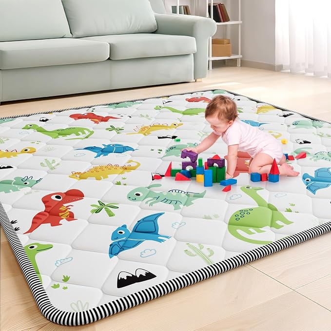 Palopalo Baby Play Mat for Floor, 50x50 inch Small Play Mat for Playpen by Palopalo