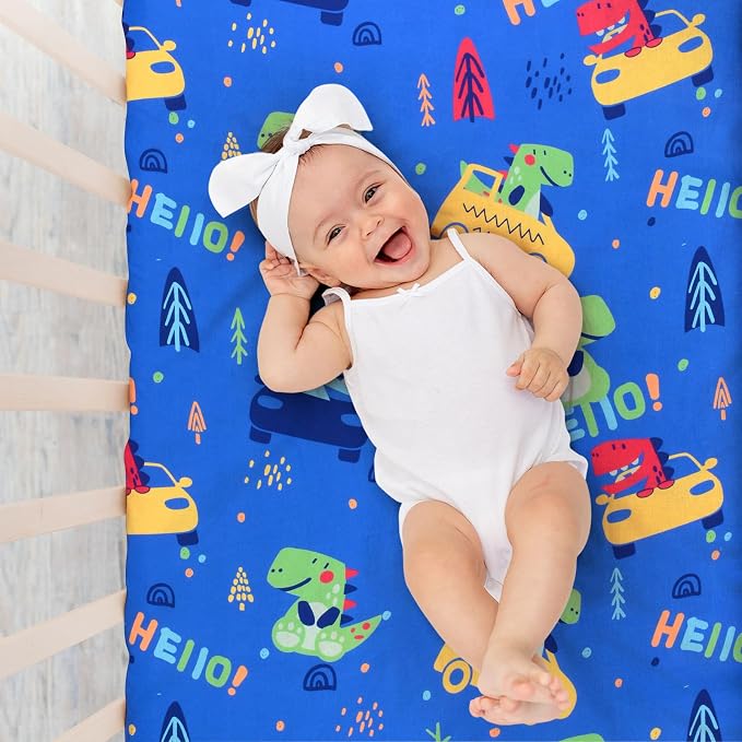 UOMNY Crib Sheet, Dinosaur Crib Sheets Baby Sheet - Image 6