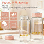Natural Glass Baby Bottle 150ml 5oz Standard Neck Breast Milk Storage Bottles - Image 4
