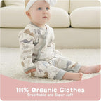 100% Organic Cotton Soft 0-6 Months Unisex Footless Newborn Baby Sleepers - Image 2