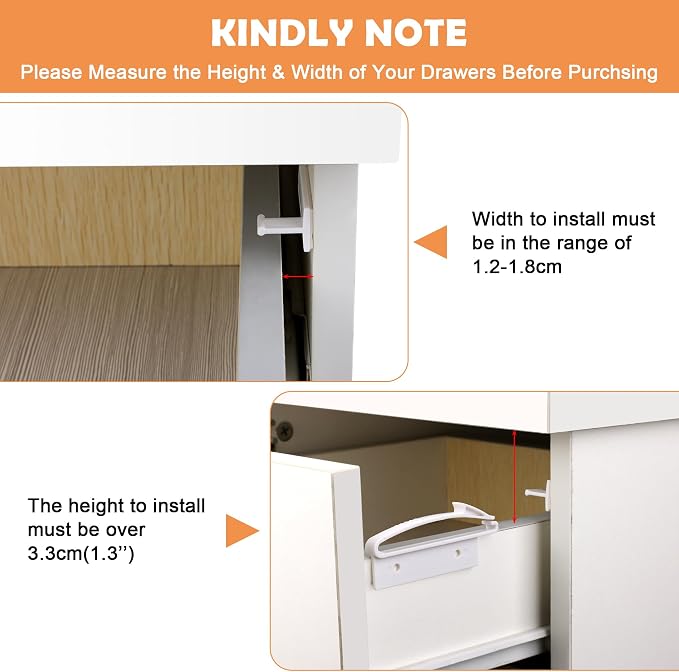 Coolrunner Child Safety Locks, 4 Pack Baby Proofing Drawers Locks, Baby Safety - Image 2