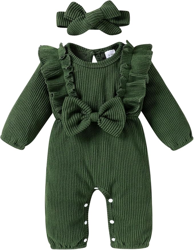 Happy Town Baby Girl Romper Infant Fall Winter Clothes Ruffle Sweater Long by HappyTown