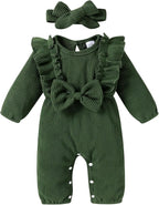 Happy Town Baby Girl Romper Infant Fall Winter Clothes Ruffle Sweater Long by HappyTown