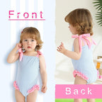 Happy Town Toddler Swimsuit Girl Solid Color Stripe One-Piece Baby Bathing Suits - Image 3