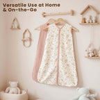 Konssy Muslin Baby Sleep Sack 0-6 Months 0.8 TOG, 2 Pack 100% Cotton Wearable - Image 8