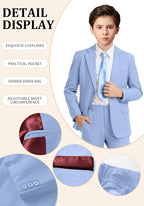 Boys Formal Suit Set 4 Pieces Kids Tuxedo Ring Bearer Outfit - Image 3