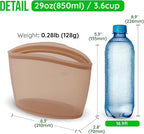Premium Platinum Silicone Reusable Food Storage Bag 3.6 Cup, Airtight Zip Lock - Image 7