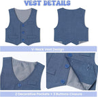 Baby Boy Clothes Suits Infant Gentleman Wedding Outfit Formal Dress Shirt Vest - Image 5