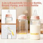Natural Glass Baby Bottle 150ml 5oz Standard Neck Breast Milk Storage Bottles - Image 3