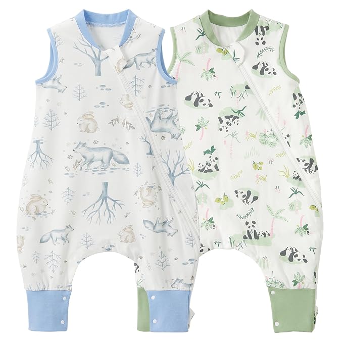 Duomiaomiao 2 Pack 0.5 TOG Toddler Sleep Sack 36-48 Months 100% Cotton by DuoMiaoMiao