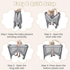BABY JOY 4 in 1 Pack and Play, Portable Baby Playard - Image 5