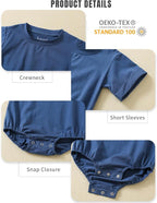 Jimonda Baby Bubble Romper Boy Girl Solid Color T-Shirt Outfits Short Sleeve - Image 2