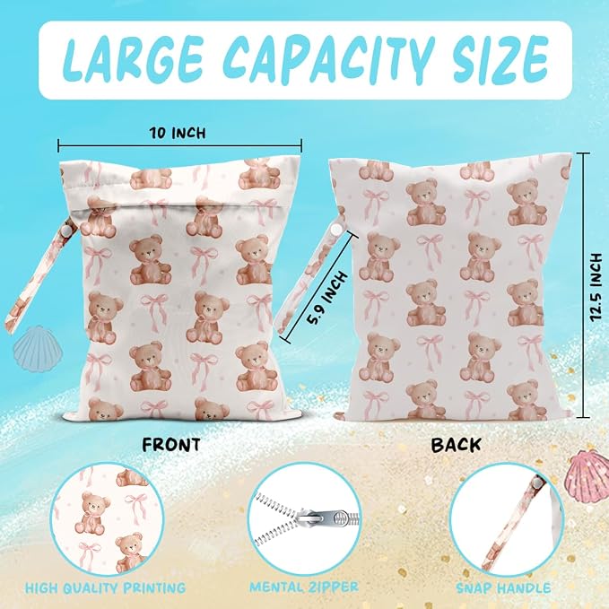 Wet Bag for Baby Swimsuit Kids Wet Dry Bag for Breast Pump Parts Diaper Bag - Image 2