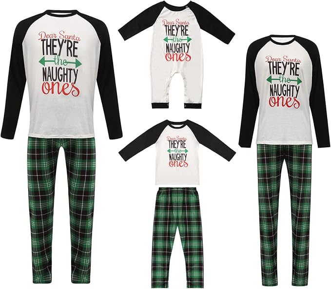 Awoscut Christmas Family Matching Pajamas Christmas Pjs Holiday Nightwear - Image 2