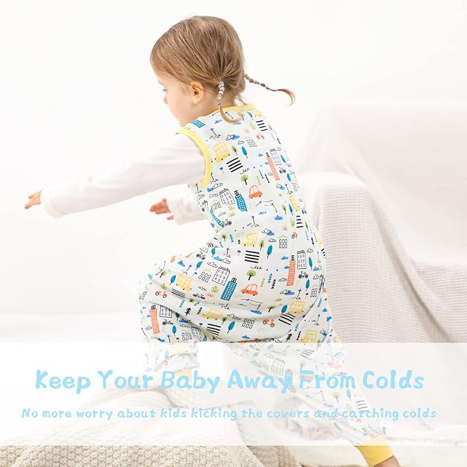 WONDAY Toddler Sleep Sack with Feet, 0.5 Tog Sleeping Sacks - Image 5