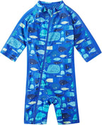 Toddler Baby Boys Swimsuit Rashguard One Piece Zipper Bathing Suit - Image 3