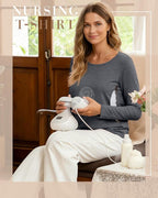 4 Pack Women's Cotton Nursing Tops, Breastfeeding Maternity - Image 2