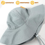 HONGTEYA Baby Sun Hat Toddler Girl Beach Hat Adjustable Outdoor Summer Hat UPF - Image 5