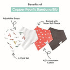 Copper Pearl 4 Pack Soft Cotton Baby Bibs - Image 3