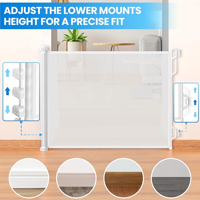 Retractable Safety Baby Gate or Mesh Dog Gate, Durable Portable Mesh - Image 4