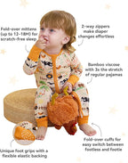 Bamboo Viscose Baby Convertible Footie Pajama, Zipper Pajamas - Image 2